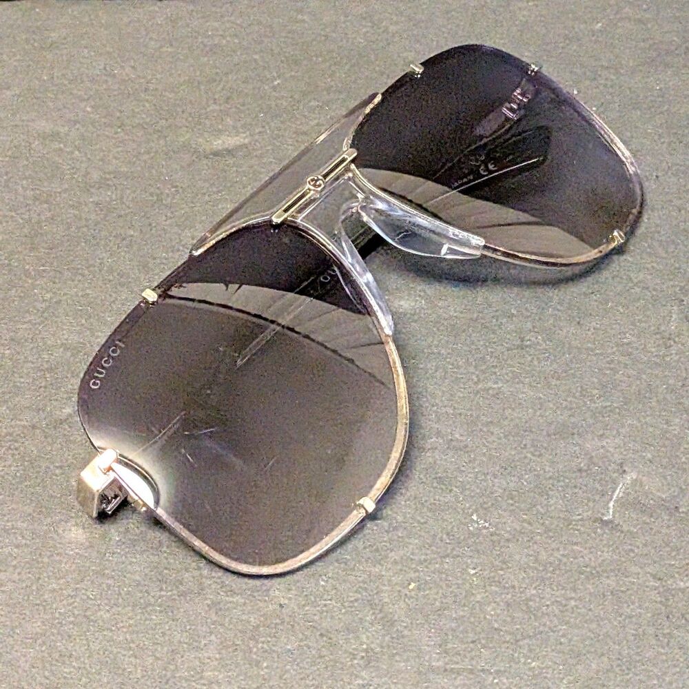 Gucci GG0739S Aviator Sunglasses Silver Metal **Frame Only 63[]16-135